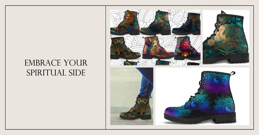 Colorful Spiritual Women's Leather Boots