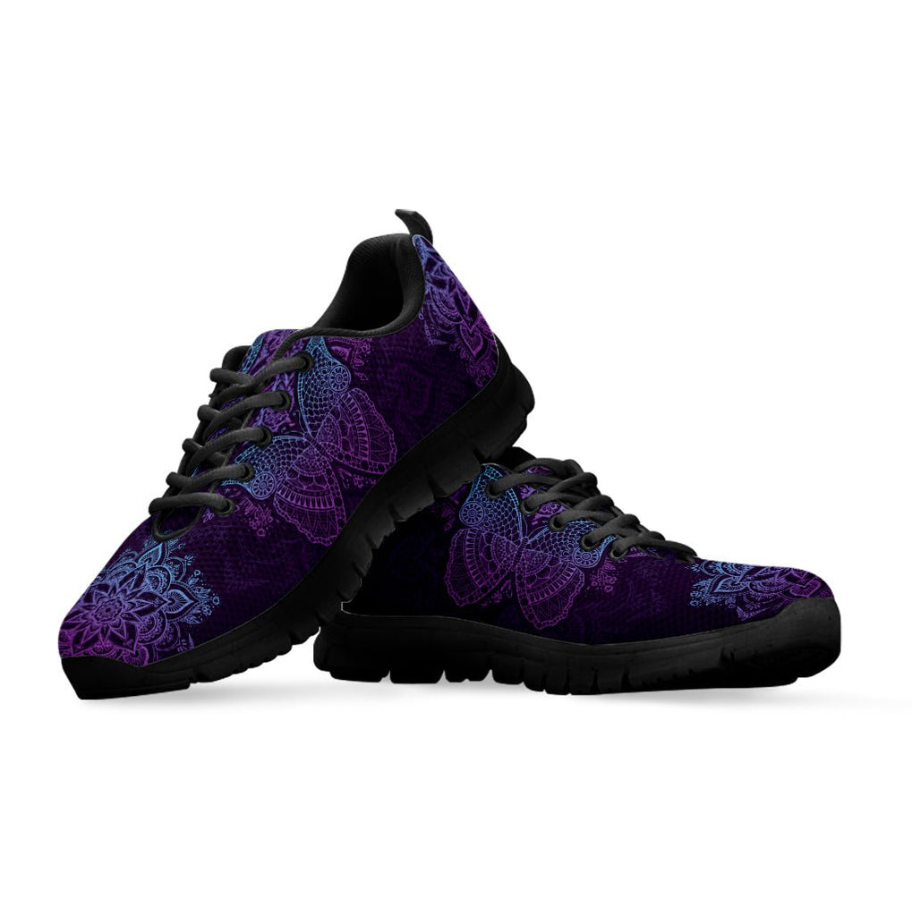 Multicolor Butterfly Print Women's Sneakers
