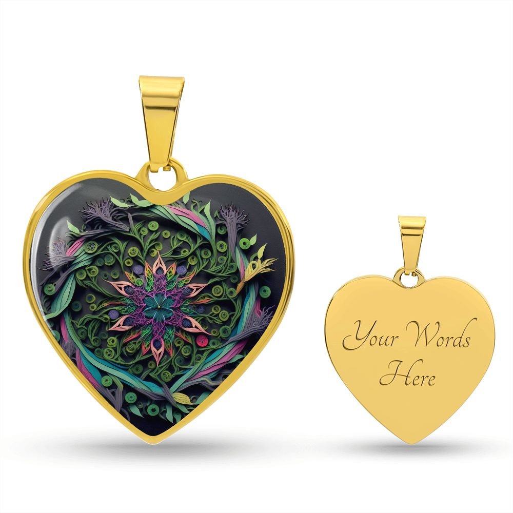 Art Mandala Heart Necklace - Crystallized Collective