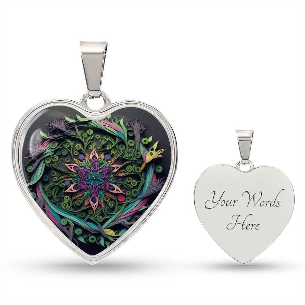 Art Mandala Heart Necklace - Crystallized Collective