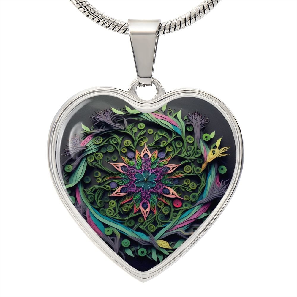 Art Mandala Heart Necklace - Crystallized Collective