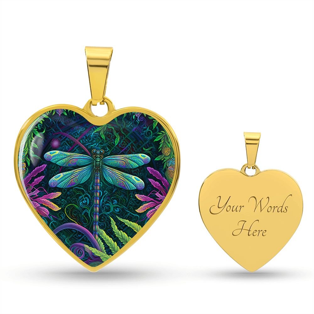 Boho Dragonfly Heart Necklace - Crystallized Collective