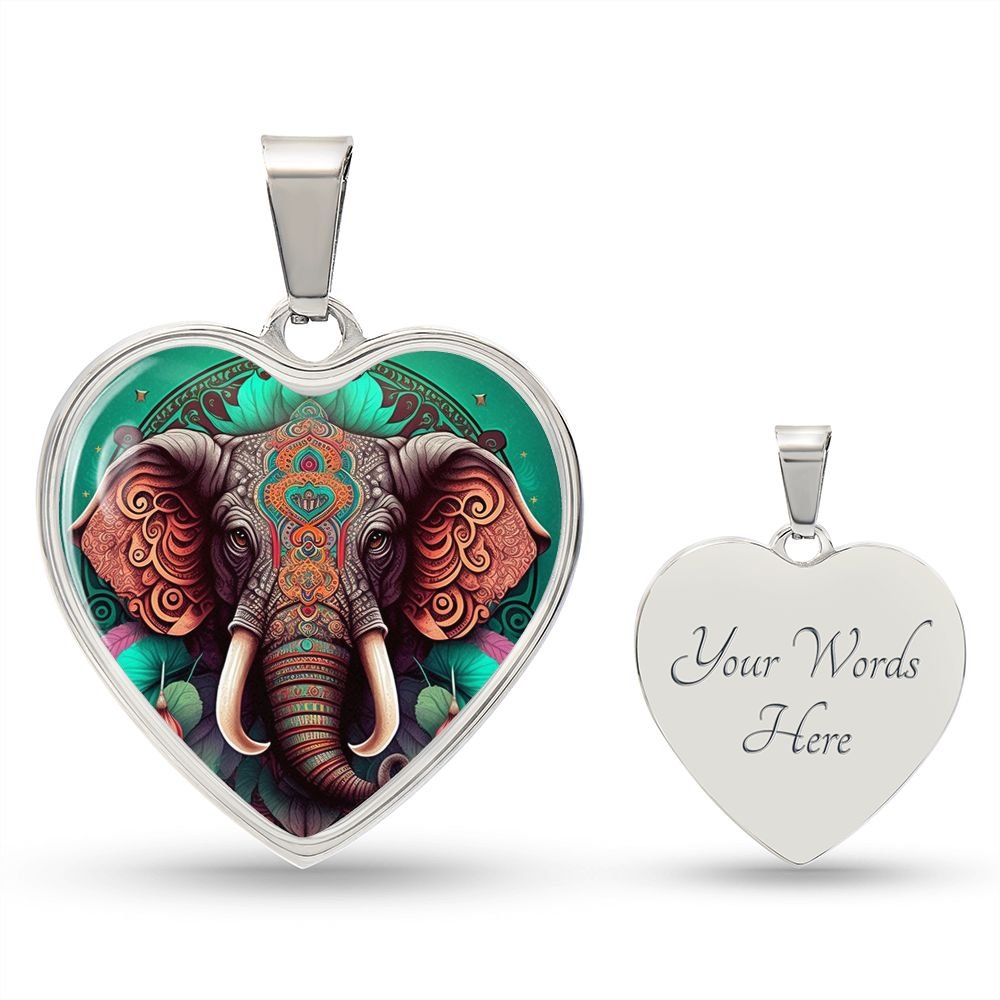 Boho Elephant Heart Necklace - Crystallized Collective