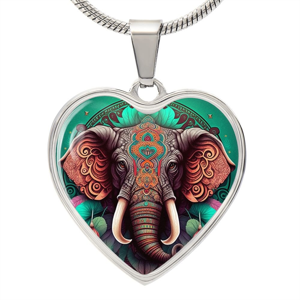 Boho Elephant Heart Necklace - Crystallized Collective