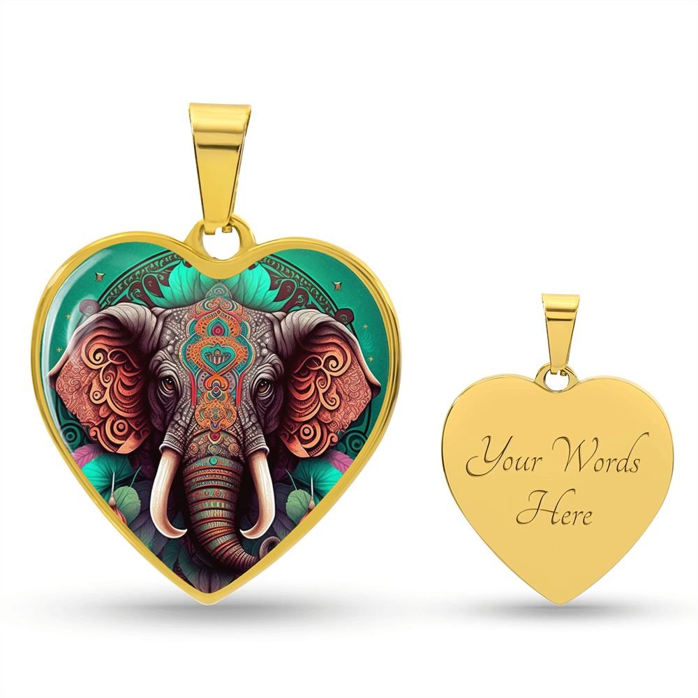 Boho Elephant Heart Necklace - Crystallized Collective