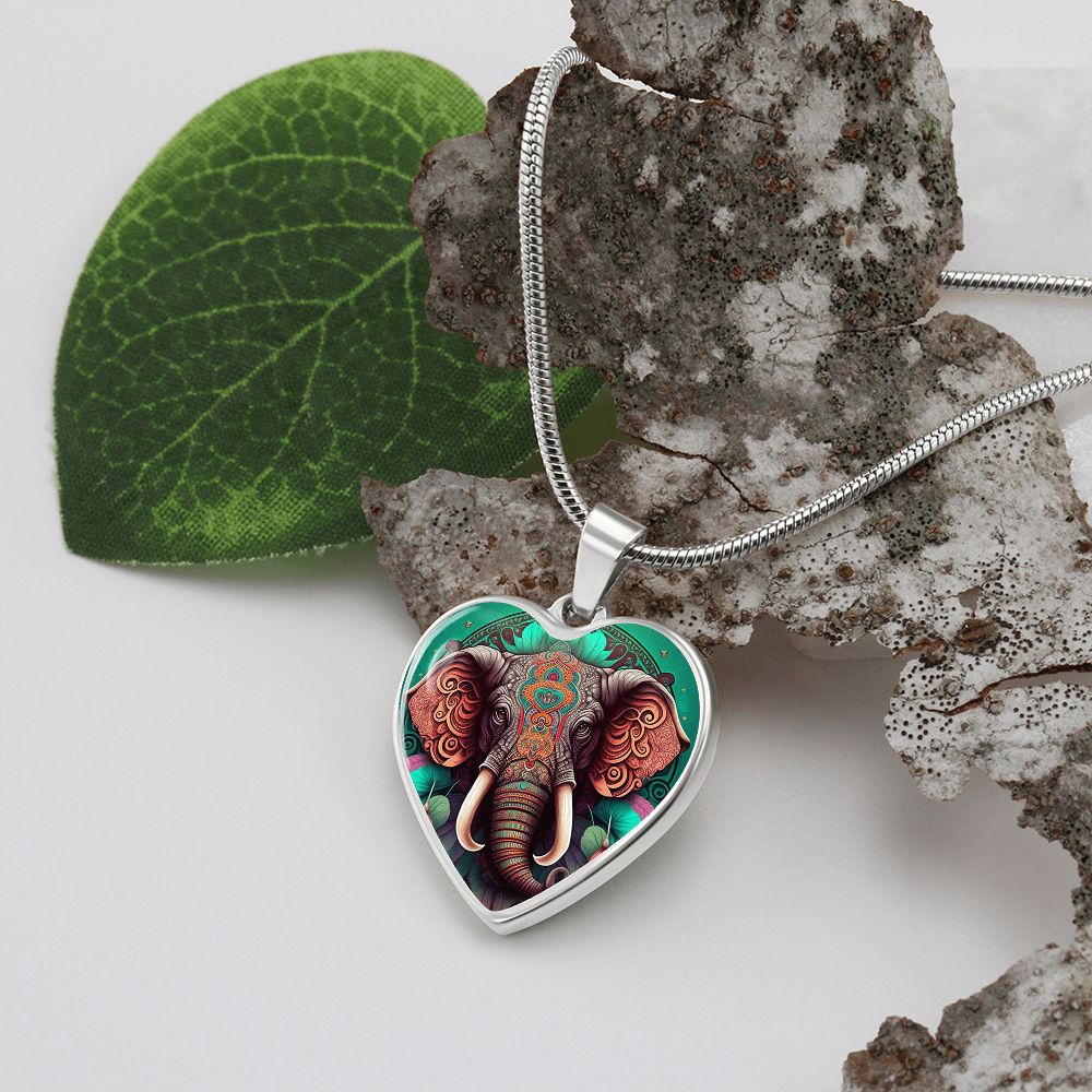 Boho Elephant Heart Necklace - Crystallized Collective