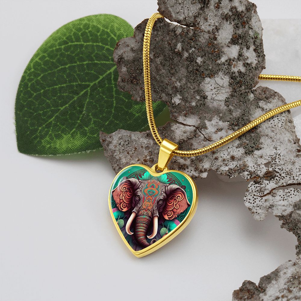 Boho Elephant Heart Necklace - Crystallized Collective