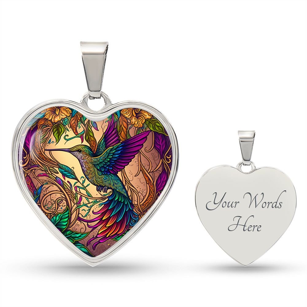 Boho Hummingbird Heart Necklace - Crystallized Collective