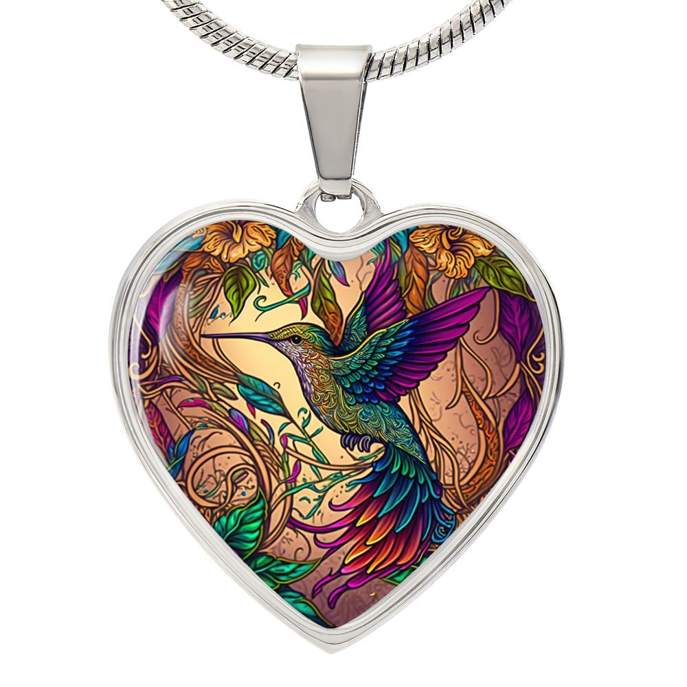 Boho Hummingbird Heart Necklace - Crystallized Collective