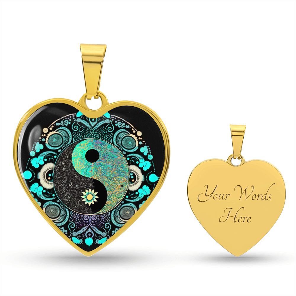 Boho Ying Yang Heart Necklace - Crystallized Collective