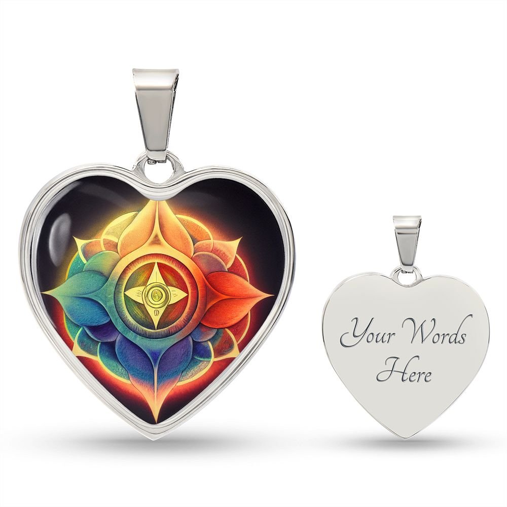 Chakra Symbol Heart Necklace - Crystallized Collective