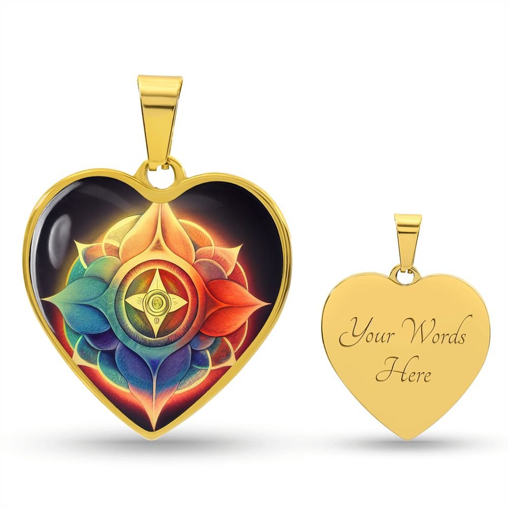 Chakra Symbol Heart Necklace - Crystallized Collective