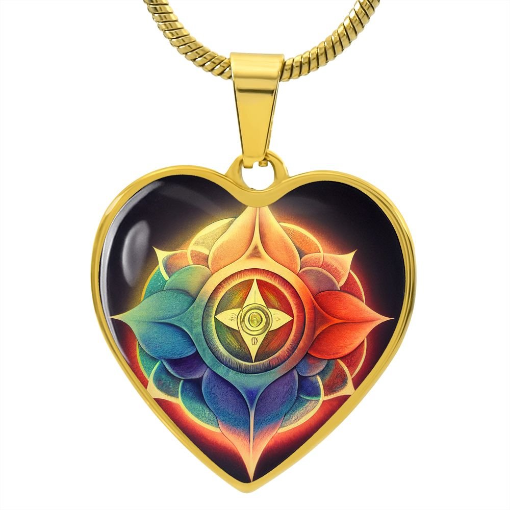 Chakra Symbol Heart Necklace - Crystallized Collective