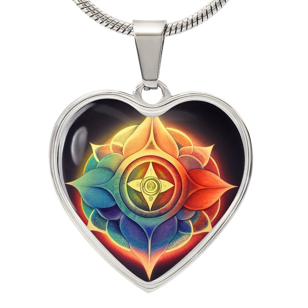 Chakra Symbol Heart Necklace - Crystallized Collective
