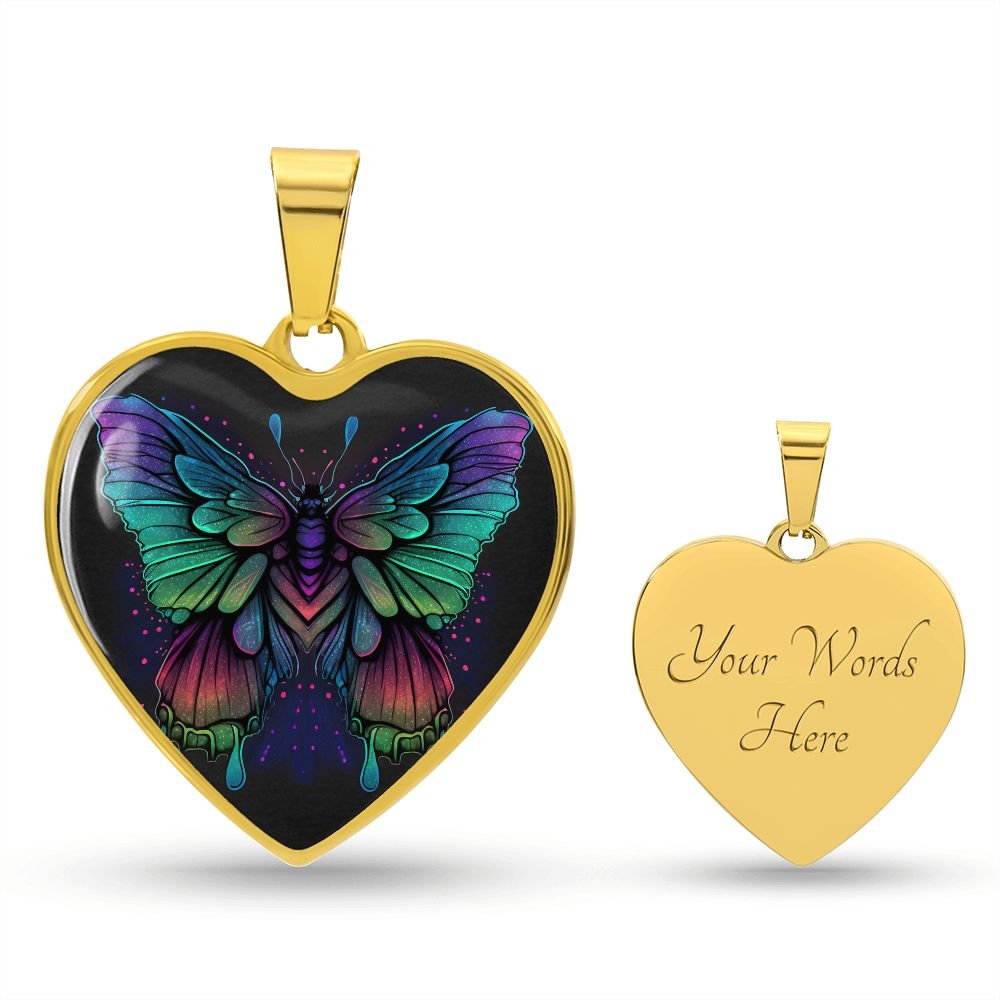 Colorful Butterfly Heart Necklace - Crystallized Collective