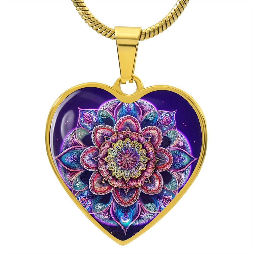 Colorful Mandala Heart Necklace - Crystallized Collective