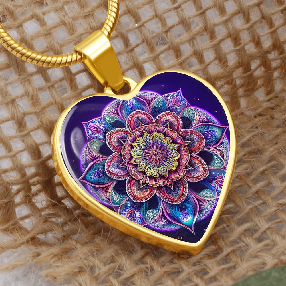Colorful Mandala Heart Necklace - Crystallized Collective