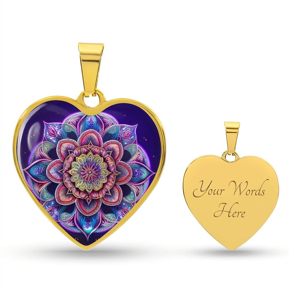 Colorful Mandala Heart Necklace - Crystallized Collective