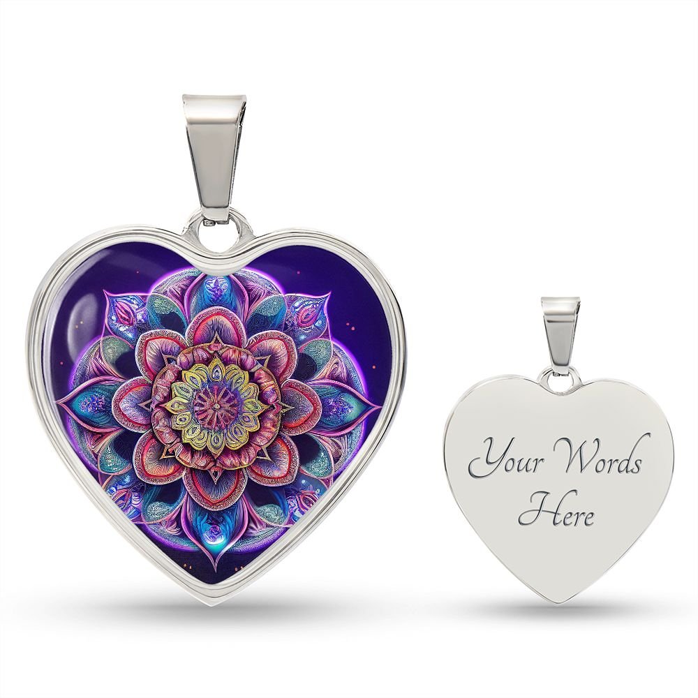 Colorful Mandala Heart Necklace - Crystallized Collective