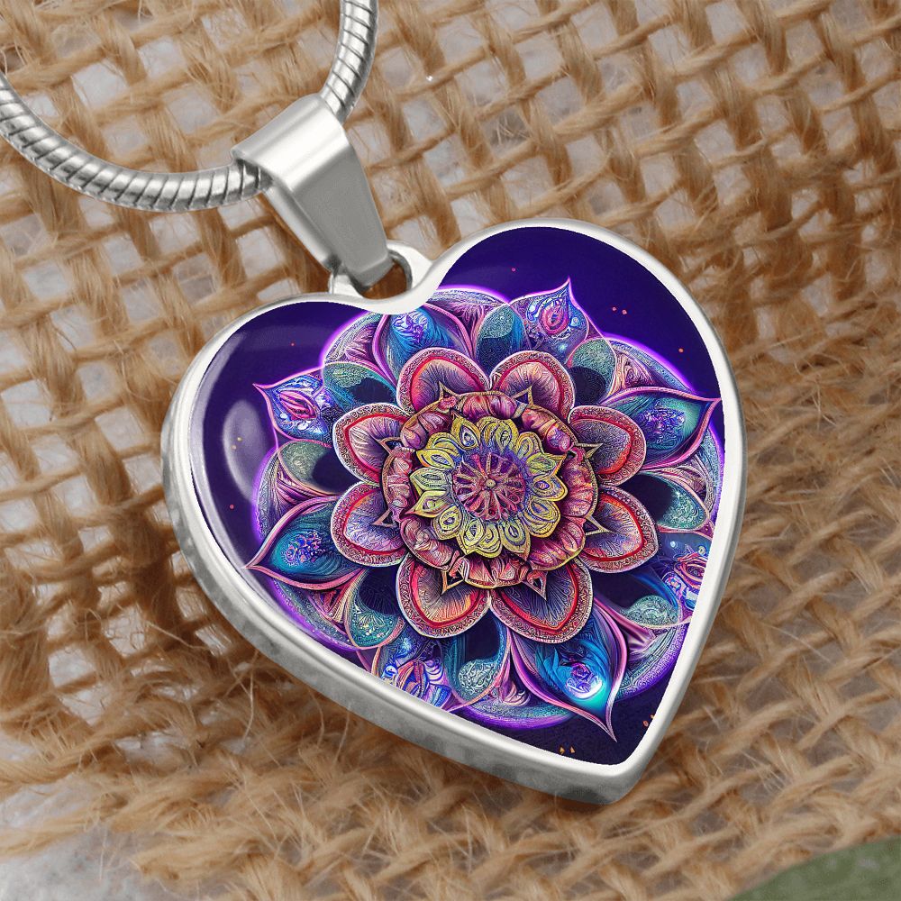 Colorful Mandala Heart Necklace - Crystallized Collective