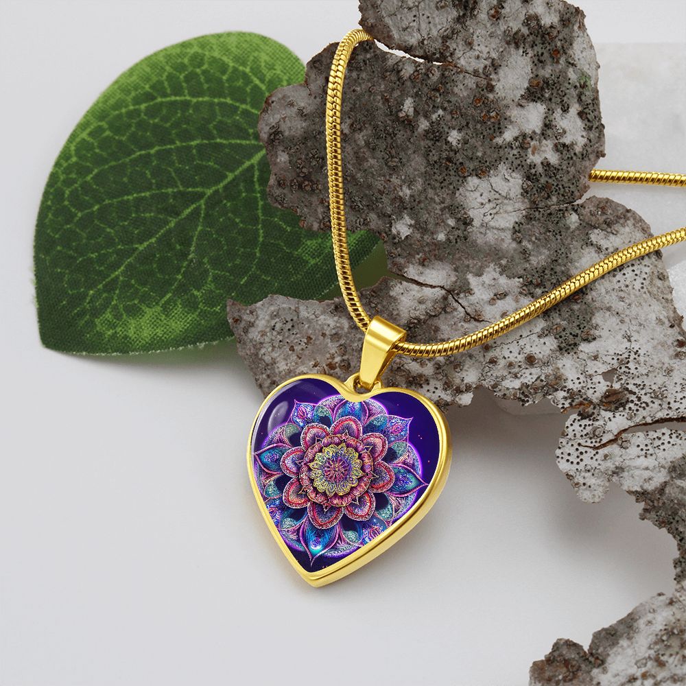 Colorful Mandala Heart Necklace - Crystallized Collective