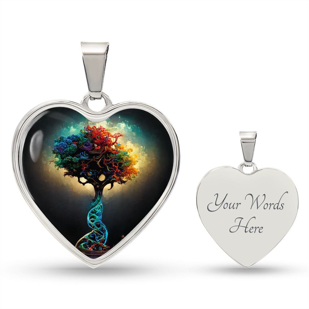 DNA Tree of Life Heart Necklace - Crystallized Collective