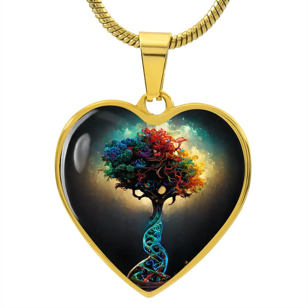 DNA Tree of Life Heart Necklace - Crystallized Collective