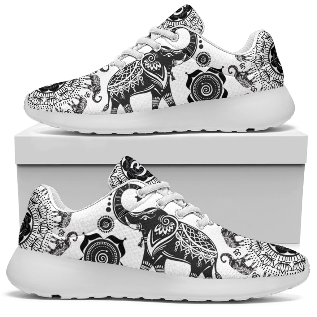 Hamsa Elephant Mandala Print Men Women's High Top Shoes