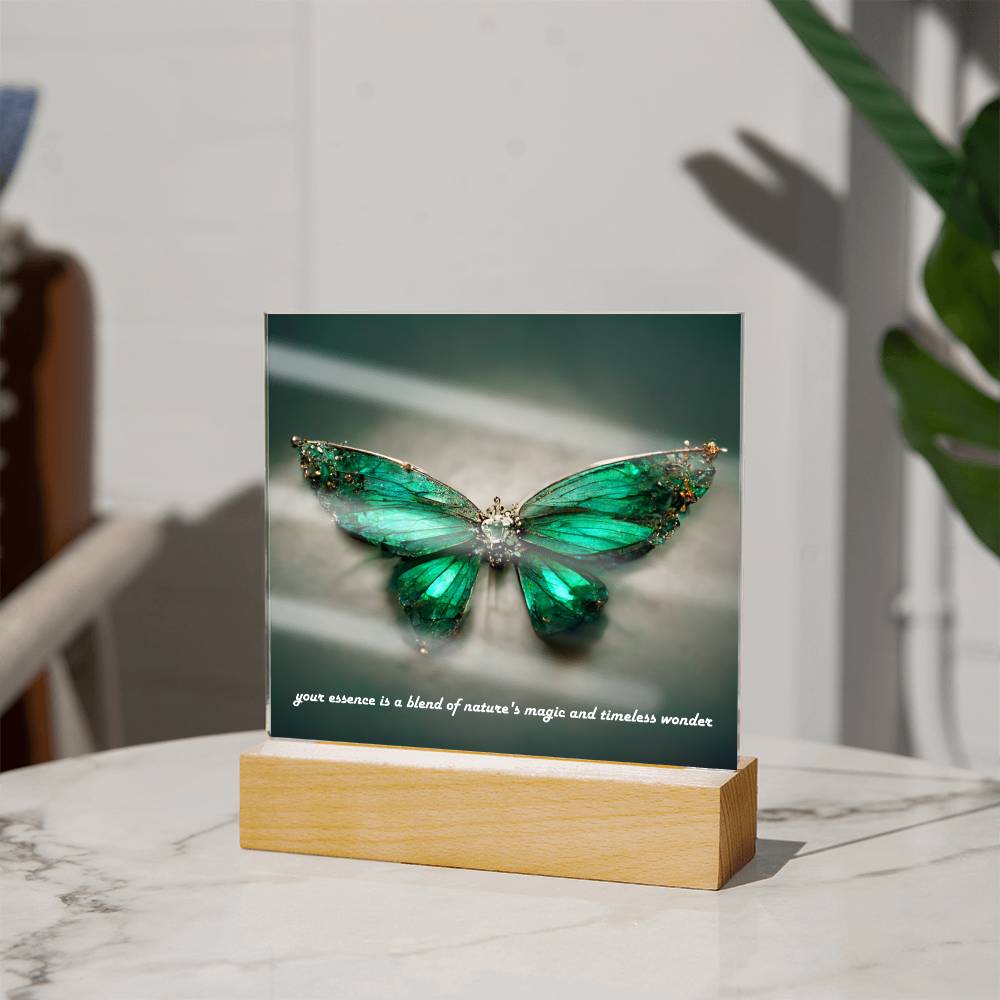 Emerald Butterfly Acrylic Plaque - Crystallized Collective