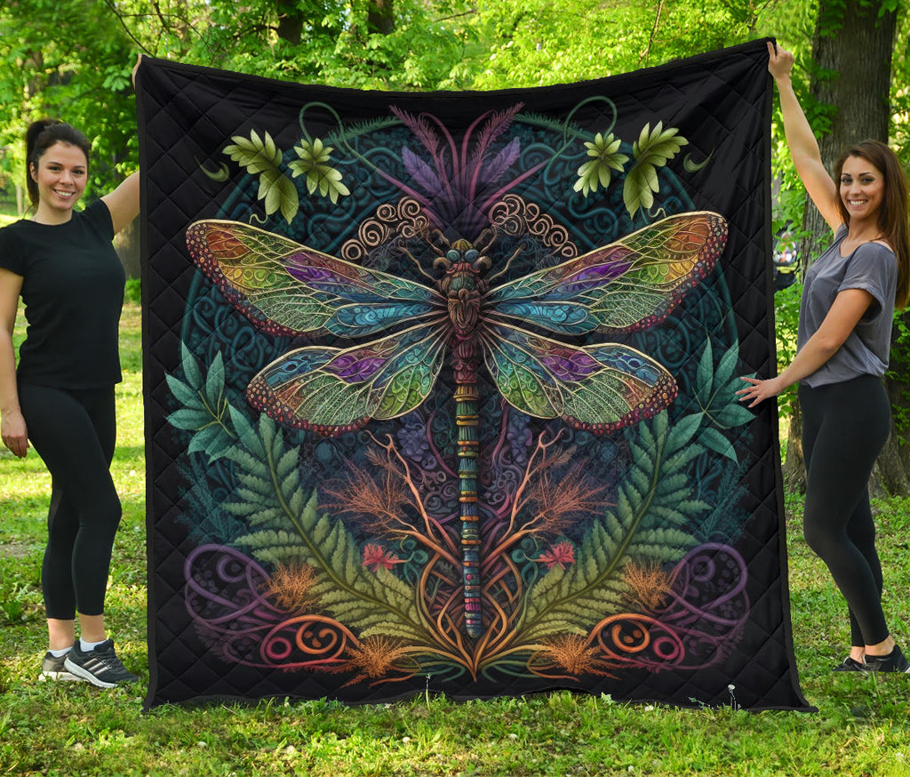 Northeastern Woodland style outlet double curve and Dragonfly designs Velveteen Plush Blanket. Soft Dragonfly Mandala design. Lightweight 60 x 80