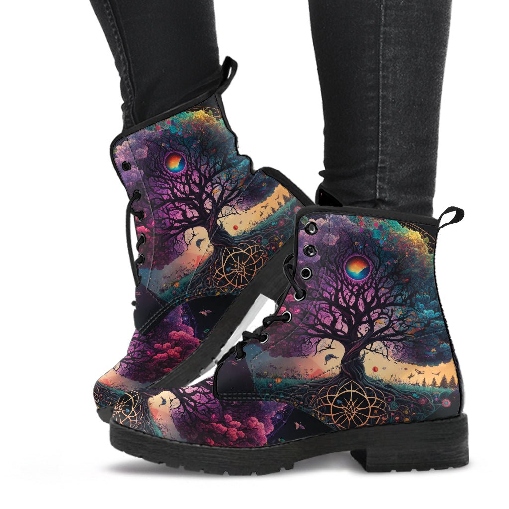 Chakra Tree of Life Women's Leather Boots main image 0