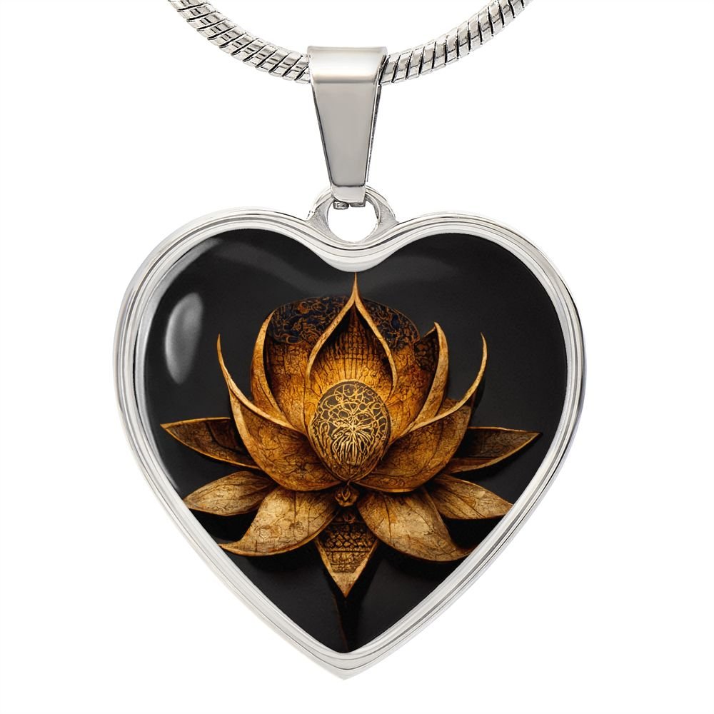 Healing Lotus Heart Necklace - Crystallized Collective