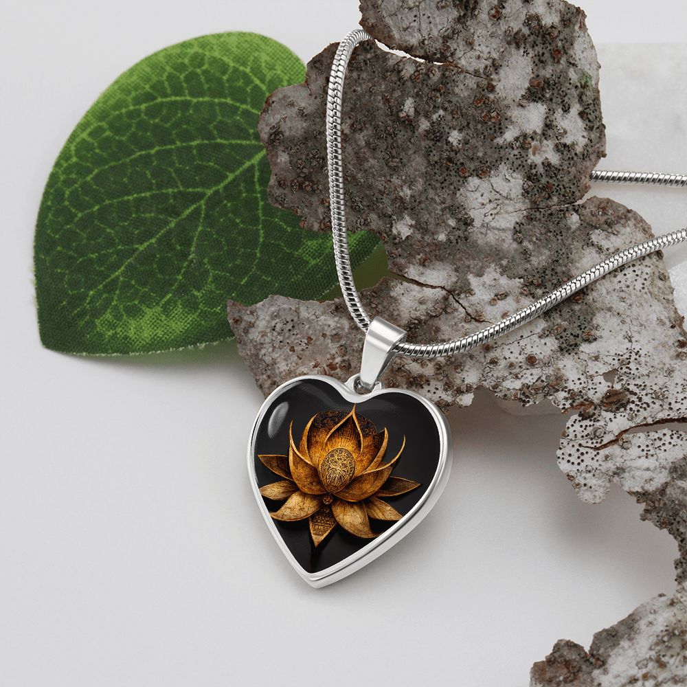 Healing Lotus Heart Necklace - Crystallized Collective