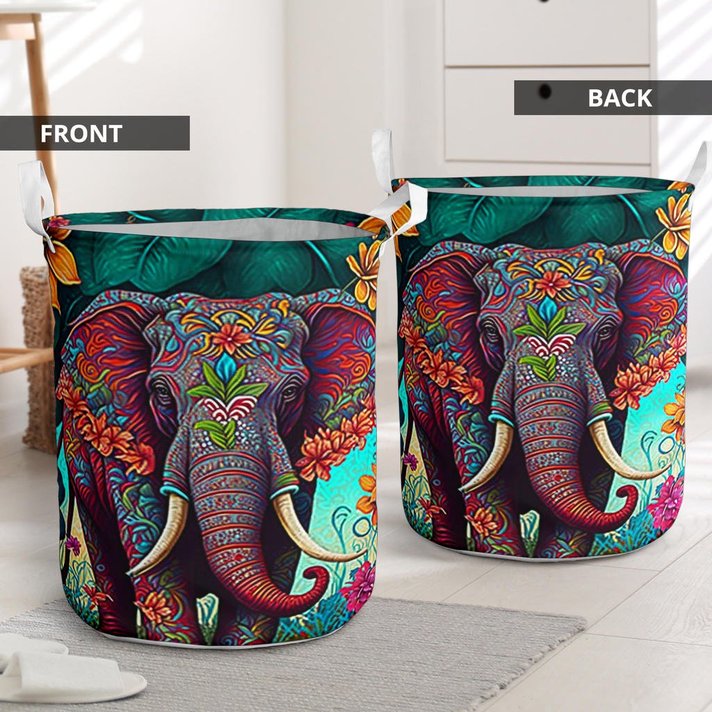Jungle Elephant Laundry Basket Crystallized Collective