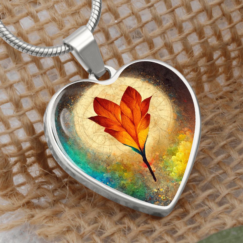 Lucky Feather Heart Necklace - Crystallized Collective