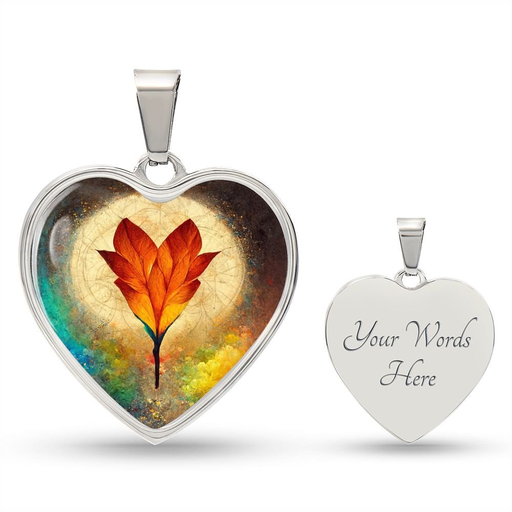 Lucky Feather Heart Necklace - Crystallized Collective