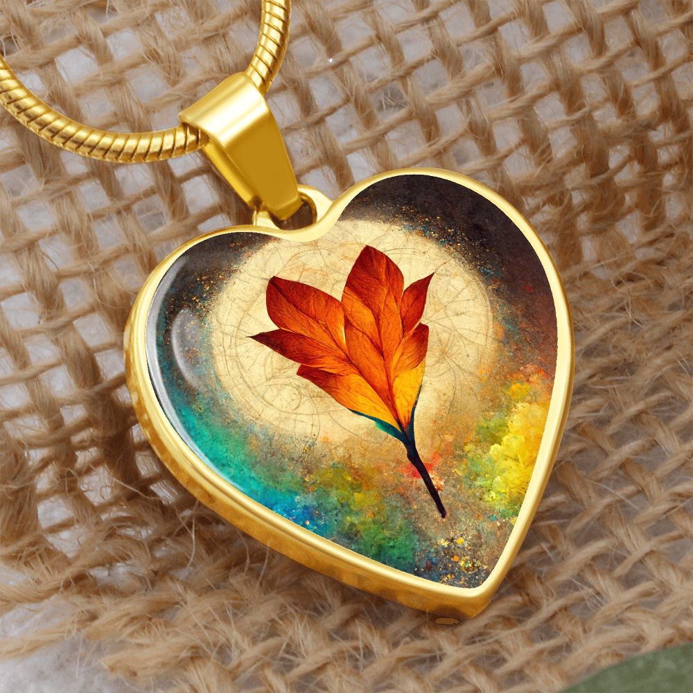 Lucky Feather Heart Necklace - Crystallized Collective