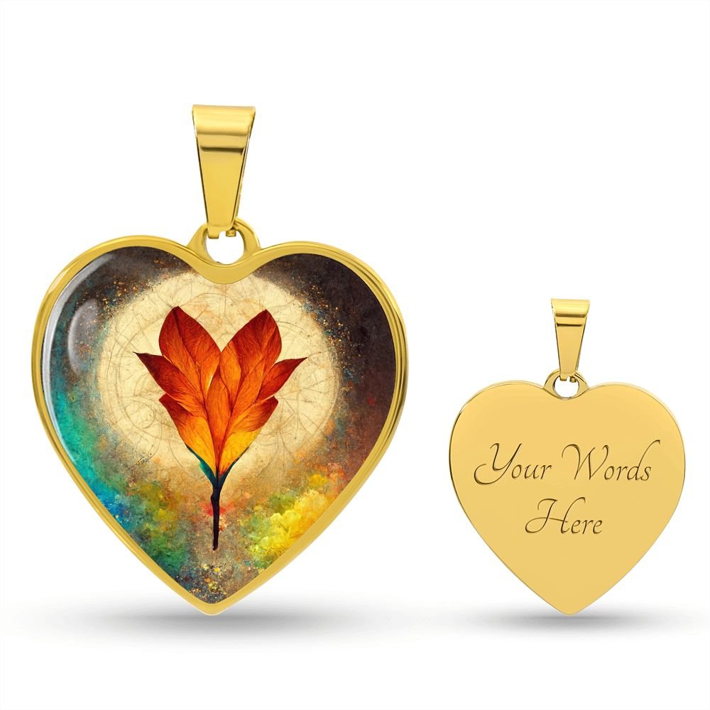 Lucky Feather Heart Necklace - Crystallized Collective