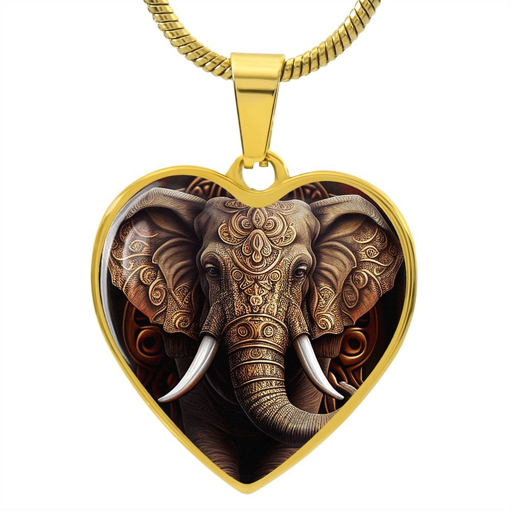 Ornate Elephant Heart Necklace - Crystallized Collective