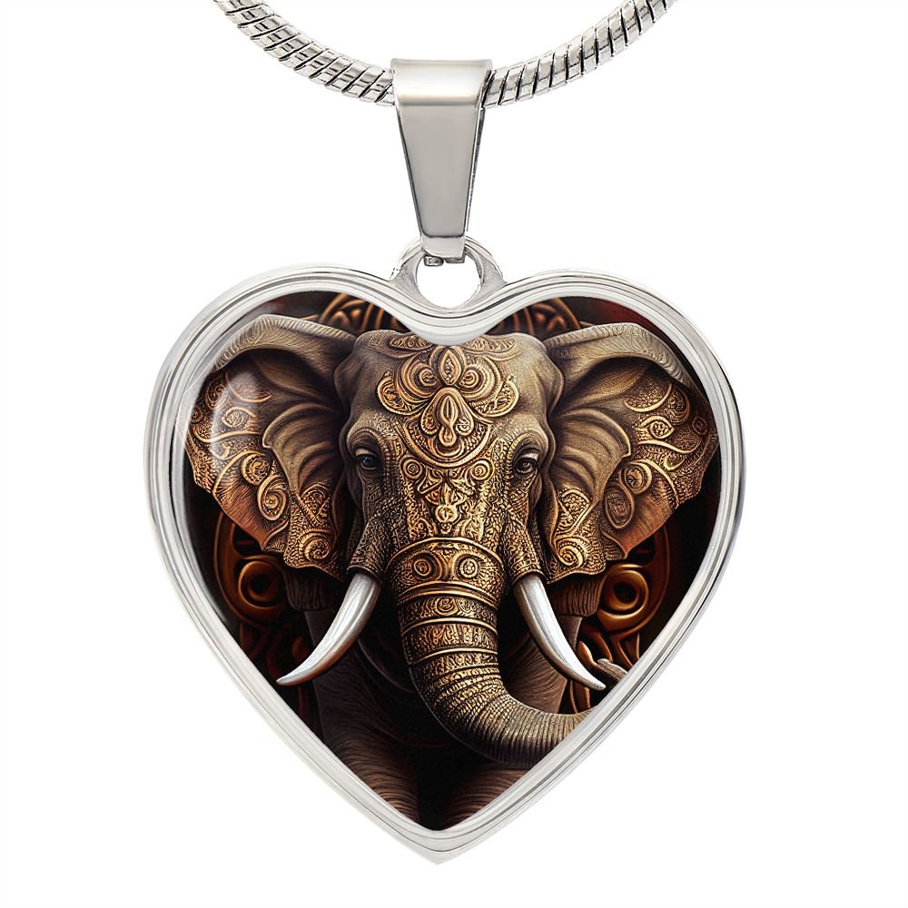 Ornate Elephant Heart Necklace - Crystallized Collective
