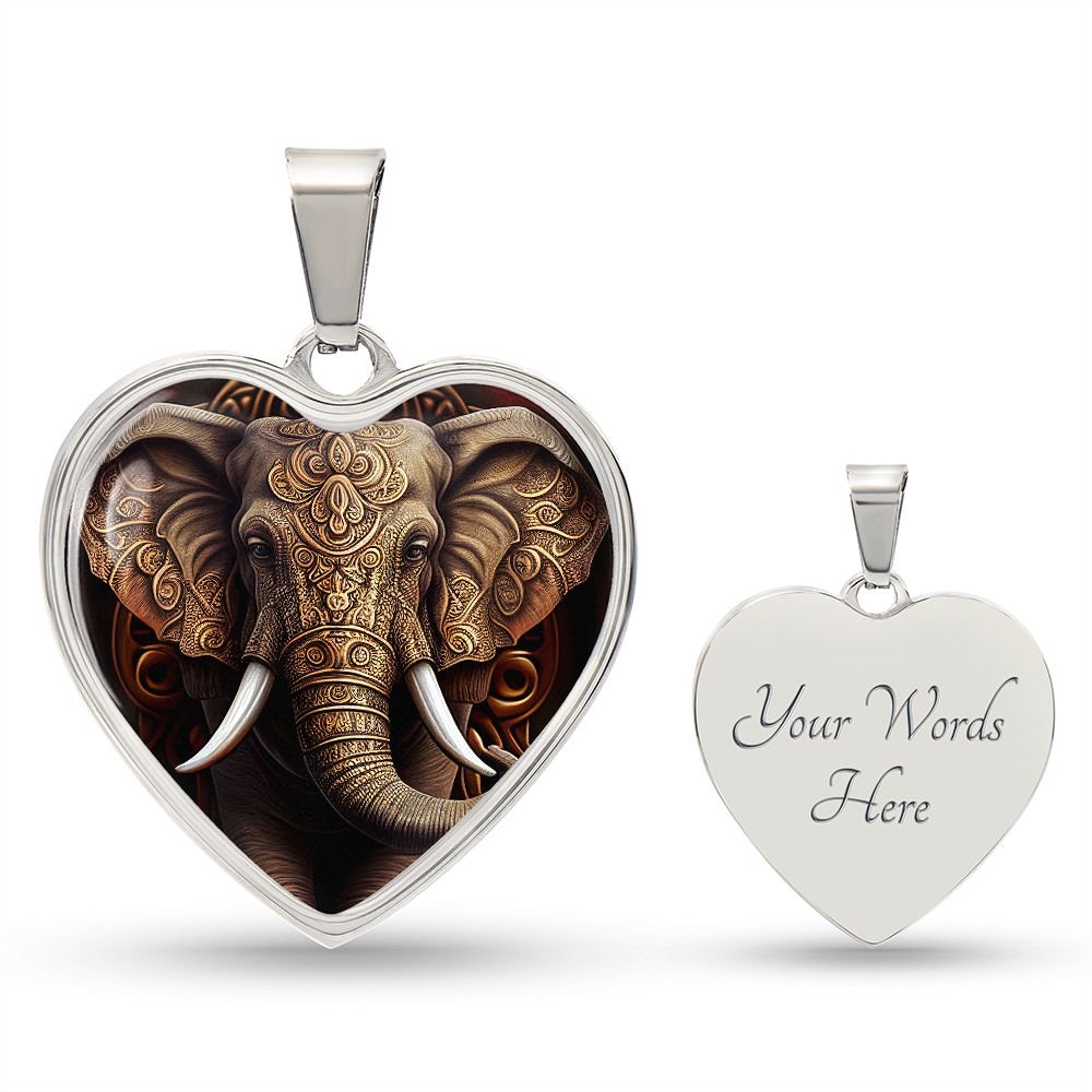 Ornate Elephant Heart Necklace - Crystallized Collective