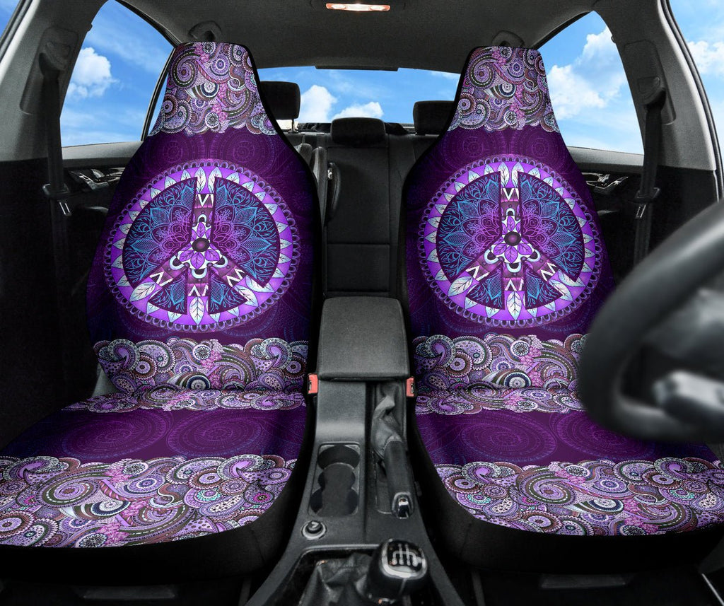 Peace Mandala Purple Car Seat Covers Crystallized Collective
