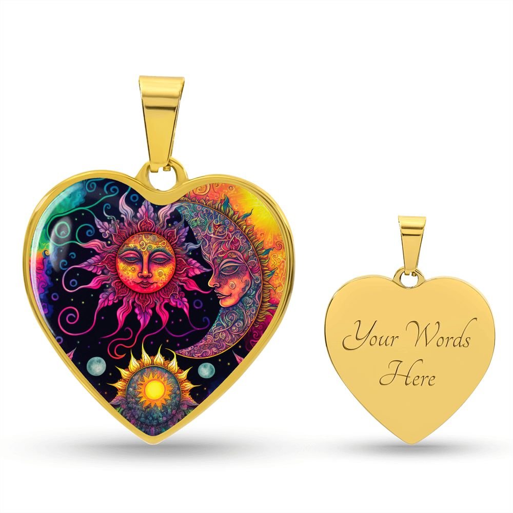 Psychedelic Sun and Moon Neclace - Crystallized Collective
