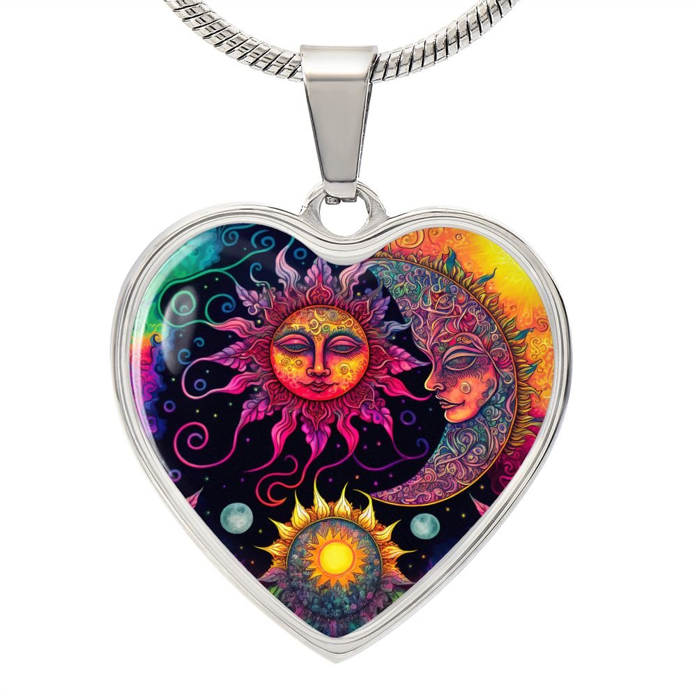 Psychedelic Sun and Moon Neclace - Crystallized Collective