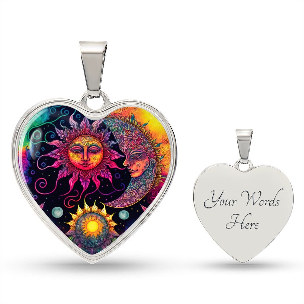 Psychedelic Sun and Moon Neclace - Crystallized Collective