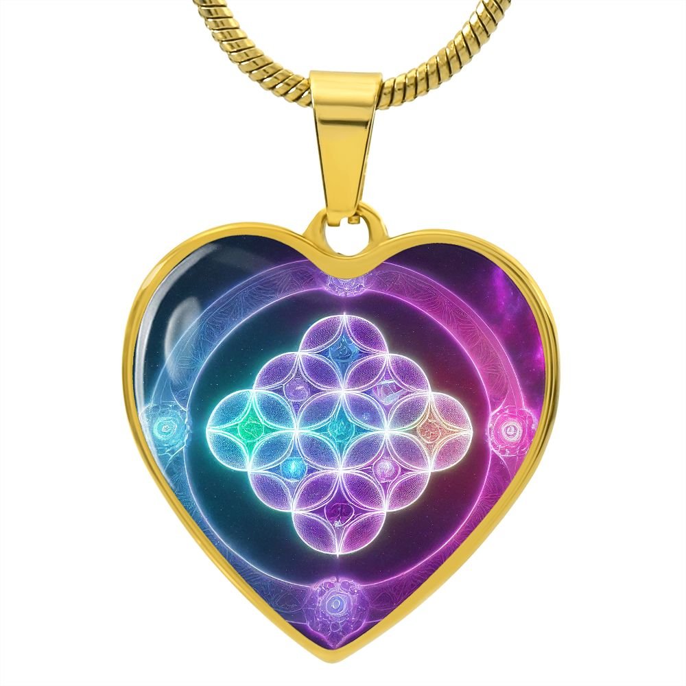 Sacred Geometry 1 Heart Necklace - Crystallized Collective