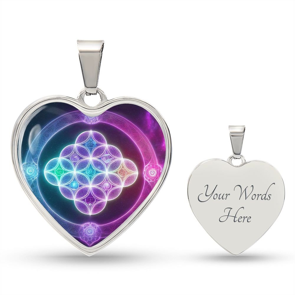 Sacred Geometry 1 Heart Necklace - Crystallized Collective