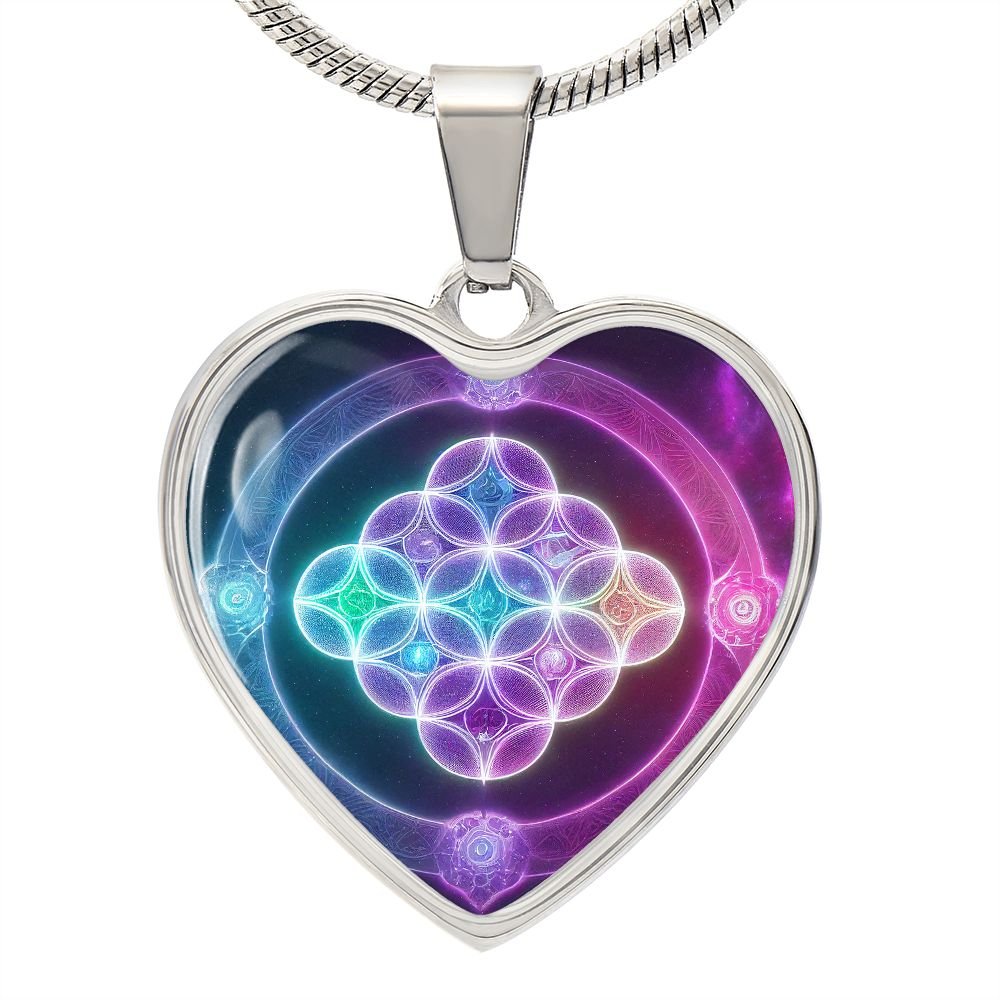 Sacred Geometry 1 Heart Necklace - Crystallized Collective