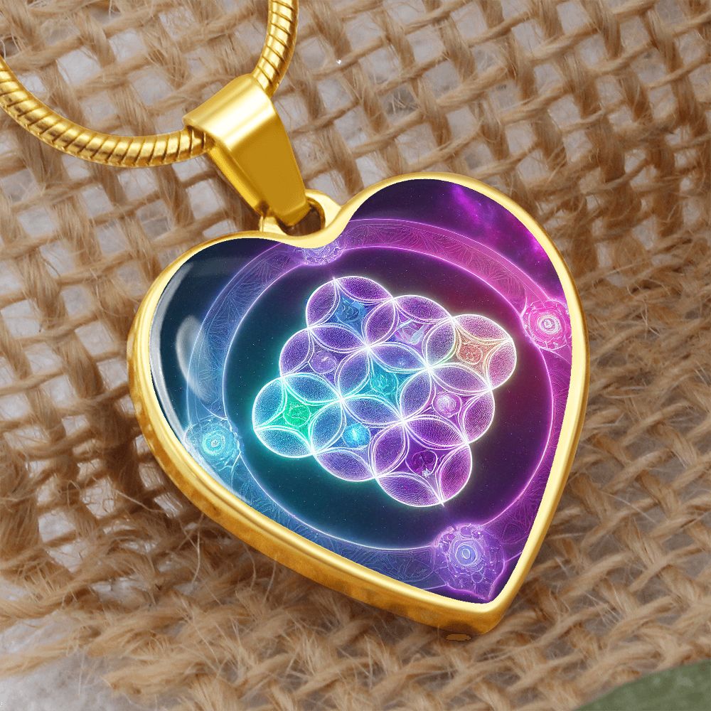 Sacred Geometry 1 Heart Necklace - Crystallized Collective