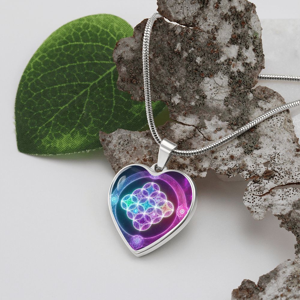 Sacred Geometry 1 Heart Necklace - Crystallized Collective